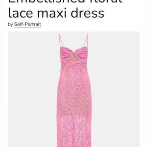 Self-Portrait Pink Ruched Maxi Dress with Sweetheart Neckline